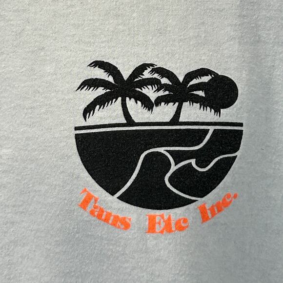Vintage 90s Tans Etc Inc T Shirt Tanning Made in USA White Graphic Tee L Large - Picture 8 of 11